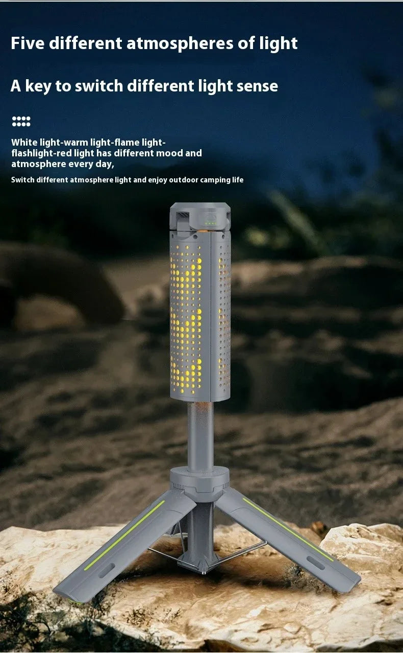 Lanterne de Camping télescopique 8000mAh, lampes de poche étanches rechargeables, lampe de Camping à intensité variable, lumière d'urgence pour Camping et randonnée