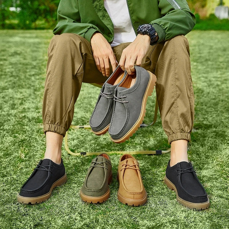 Chaussures de marche en cuir de vache pour hommes, mocassins décontractés à semelle Durable, à la mode, nouvelle collection printemps-automne 2026