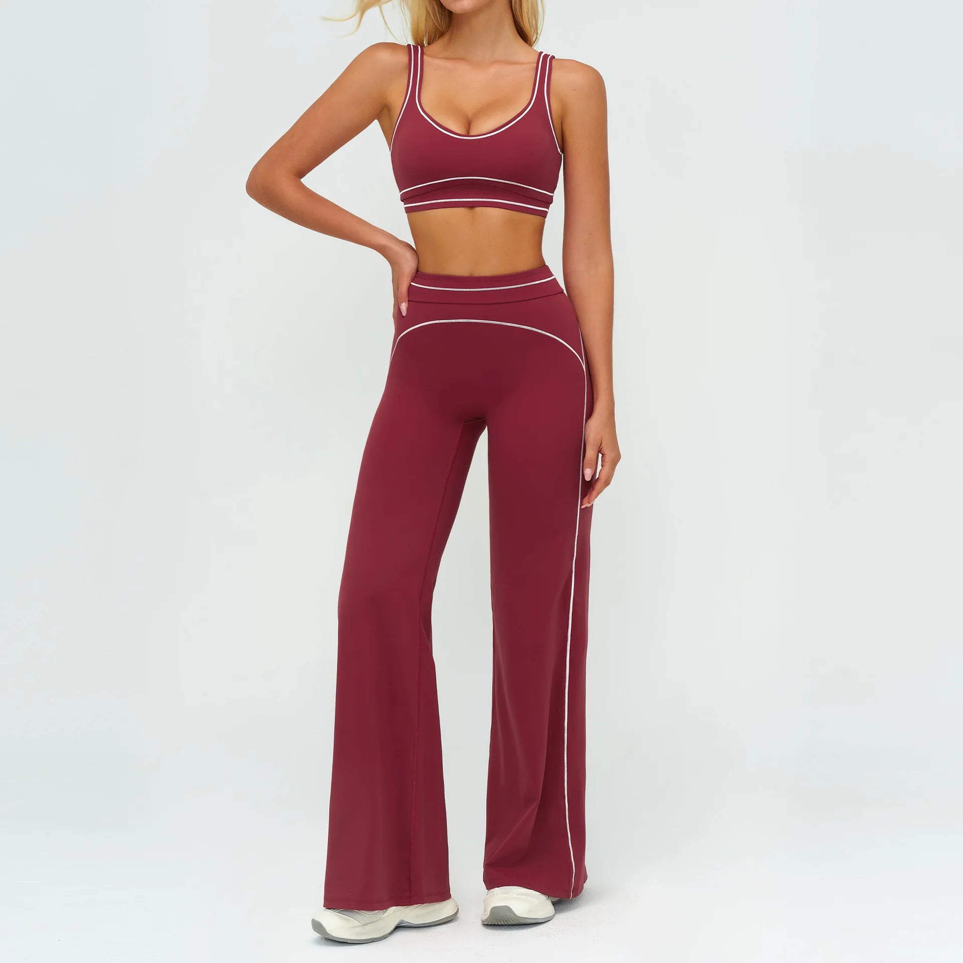 Ensemble de yoga 2 pièces pour femme, tenue de sport, vêtements de gym, ensemble soutien-gorge de sport et pantalon de course, vêtements de yoga et de sport pour femme