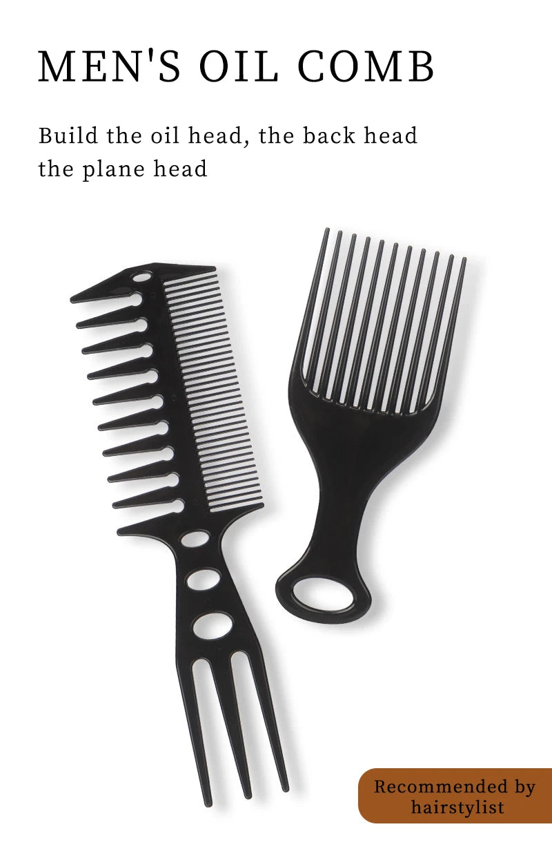 6 pièces nouveau style coiffure hommes femmes Salon de beauté cheveux coiffure brosse noire peignes brosse à cheveux