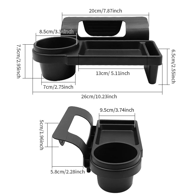 Boîte de rangement pour voiture avec porte-gobelet, porte-boissons, fente pour téléphone, support de rangement suspendu pour accessoires intérieurs de véhicule