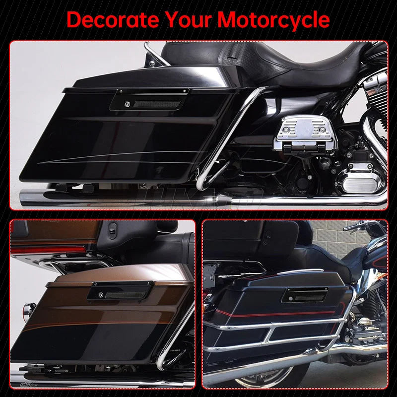 Couvercles de loquet de sacoche de moto noirs, accessoires pour Harley Touring Electra Street Glide Road King FLH FLT FLHR FLTR 93-13