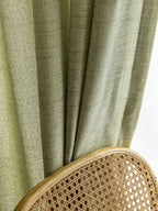 Printemps et été matcha japonais, rideaux en coton et lin vert rideaux transparents, rideaux opaques, lin luxueux pour chambres à coucher