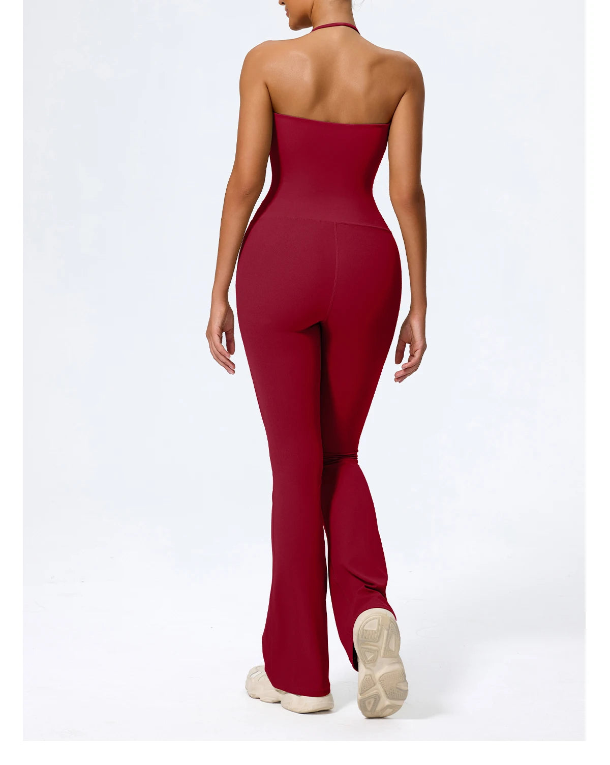 Nouvelle combinaison de yoga sans manches pour femme, salopette évasée de sport à dos nu pour la gym, tenue de sport pour femme