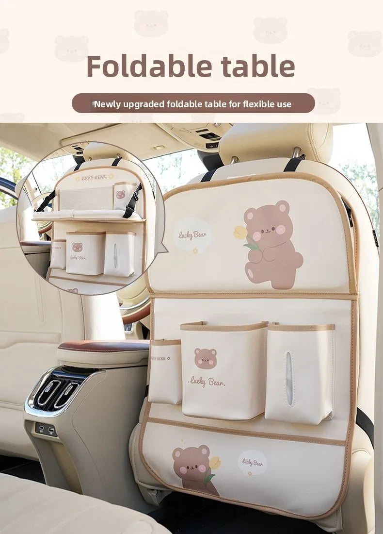 Organisateur de siège arrière de voiture - Sac de rangement suspendu, plateau de table pour siège arrière, planche de bureau montée sur véhicule