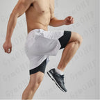 LONSDALE short de Fitness imprimé motif pour hommes Double couche 2 en 1 séchage rapide Fitness loisirs de plein air entraînement short de sport