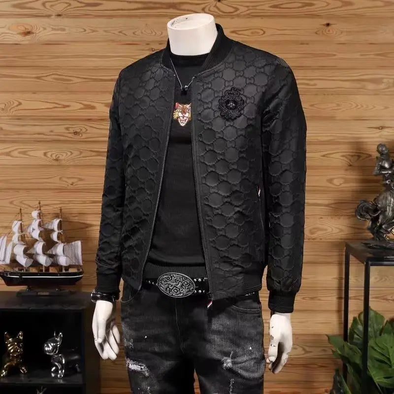 Veste pour hommes printemps/automne nouvelle marque à la mode à la mode coupe ajustée Style mince Badge à la mode brodé veste de Baseball décontracté
