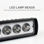 Phare de travail universel pour voiture, budgétaire haute luminosité, automobile tout-terrain, conduite de camion, feux de sauna antibrouillard, lampe de conduite DRL, 18W, 6 LED, 12V