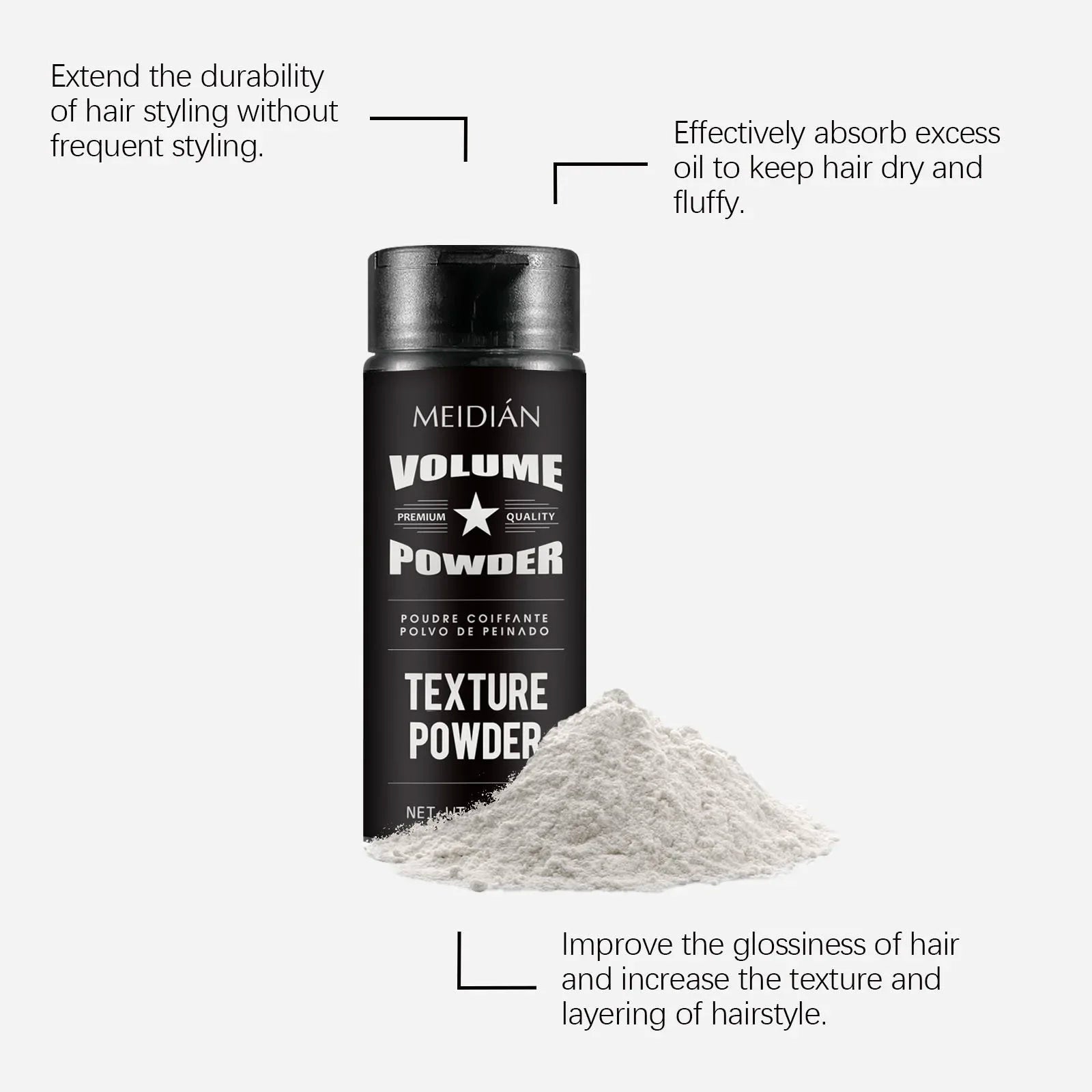 Poudre coiffante volumisante – Contrôle de l'huile, réglage rapide, adaptée au bricolage, tenue longue durée pour hommes et femmes, certifiée, non irritante