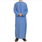 Nouveaux hommes musulmans à manches longues Robe pull Abaya Daffah Jubba Thobe Pakistan saoudien arabe caftan Islam vêtements Robe de prière Afghan