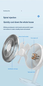 7200mAh ventilateurs rechargeables ventilateur de bureau Portable bureau à domicile dortoir USB petit ventilateur électrique circulateurs d'air ventilateur de Table à vent élevé