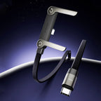 Câble de données pliable 1,5 m 240/65W avec support de téléphone intégré, support invisible, câble de charge rapide pour