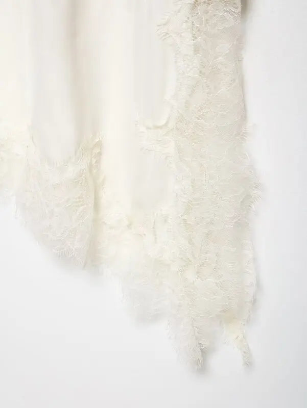 T-shirt asymétrique à manches mi-longues pour femmes, avec garniture en dentelle, pour la rentrée scolaire, tenue décontractée quotidienne, haut polyvalent à la mode, 4 couleurs