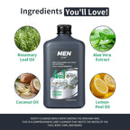Nettoyant 4-en-1 pour le corps, les cheveux, la barbe et le visage pour hommes - Hydrate la peau, la barbe et les cheveux toute la journée, renforce les cheveux et la barbe, cadeau pour lui.