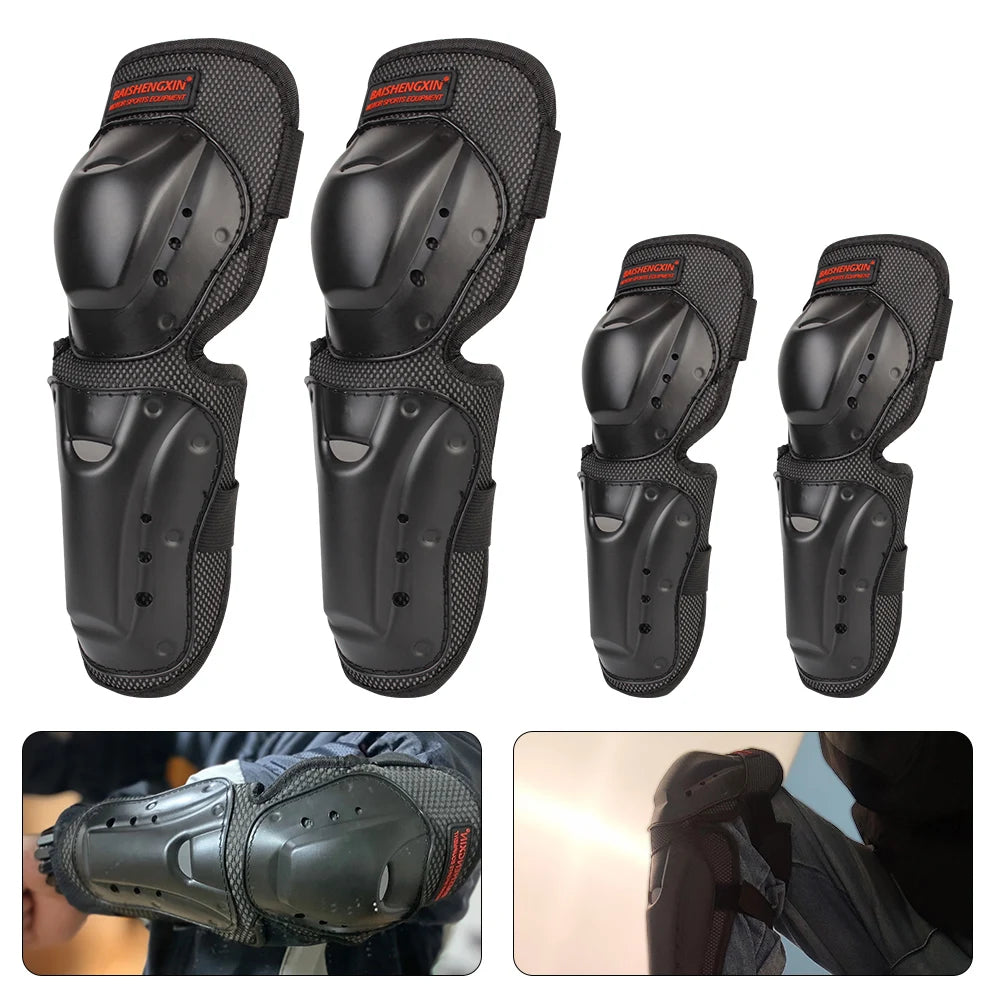 Accessoires de moto, équipement de protection d'équitation, 4 pièces/ensemble, genouillères et coudières, protections de patinage pour Motocross