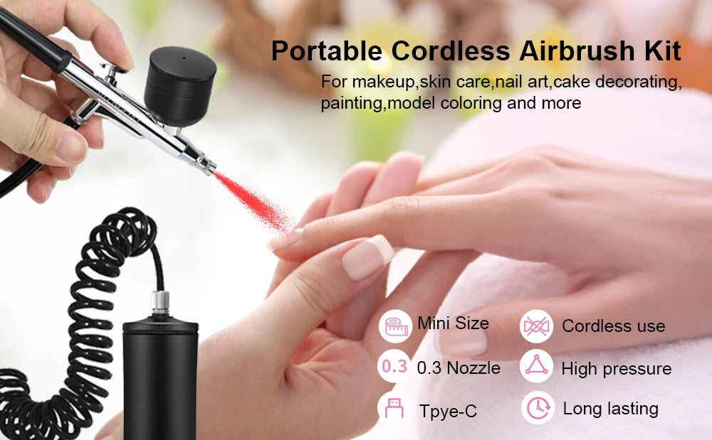 Aérographe avec compresseur aérographe peinture Mini pistolet de pulvérisation pour peinture modèle pistolet de pulvérisation aérographe compresseur pistolet de peinture