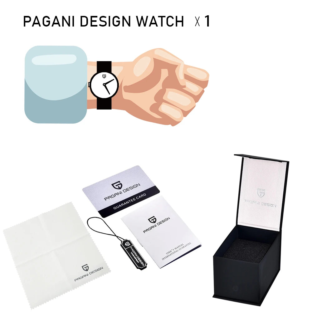 PAGANI uco PD-1662 Luxe Gstuff Hommes Mécanique Montre-Bracelet Verre Saphir Acier Inoxydable 100M Étanche Montres Automatiques