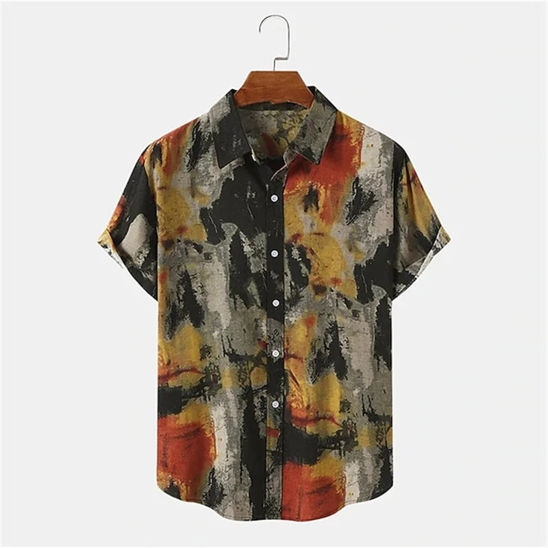 Chemise Vintage à manches courtes pour hommes, haut décontracté, mode hawaïenne, vêtements d'été, ample, respirant, simple boutonnage, 2026