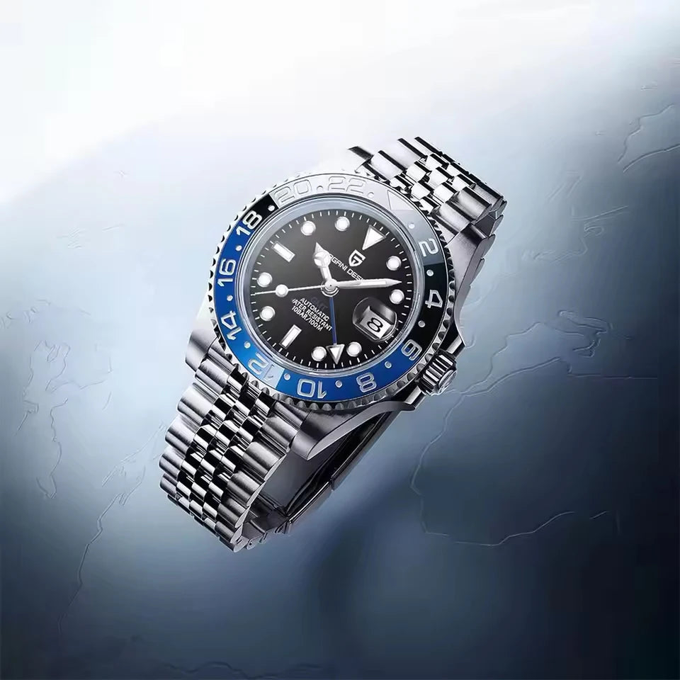 PAGANI DESIGN 40mm automatique GMT montre-bracelet en acier inoxydable étanche hommes montre haut de gamme mécanique sport montres hommes PD-1662