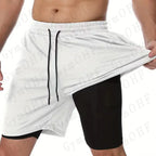 LONSDALE short de Fitness imprimé motif pour hommes Double couche 2 en 1 séchage rapide Fitness loisirs de plein air entraînement short de sport