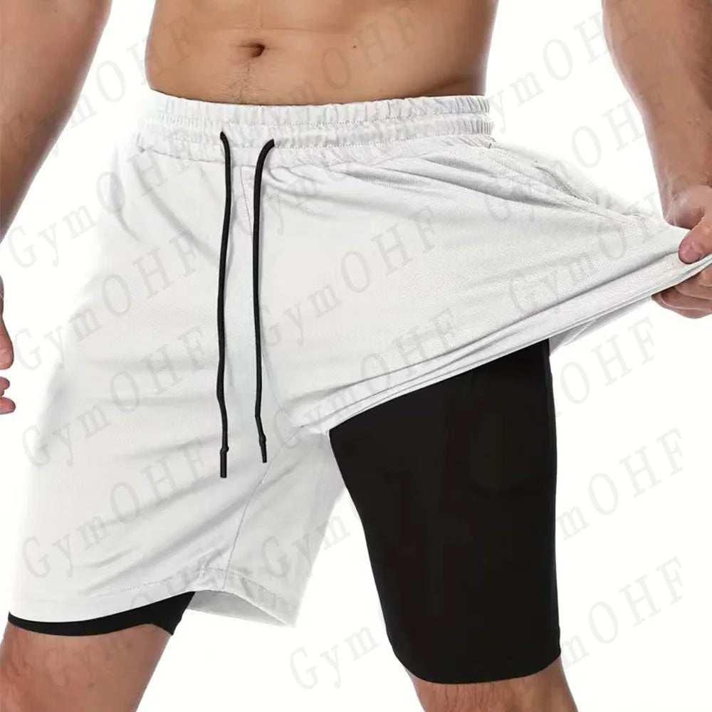 LONSDALE short de Fitness imprimé motif pour hommes Double couche 2 en 1 séchage rapide Fitness loisirs de plein air entraînement short de sport