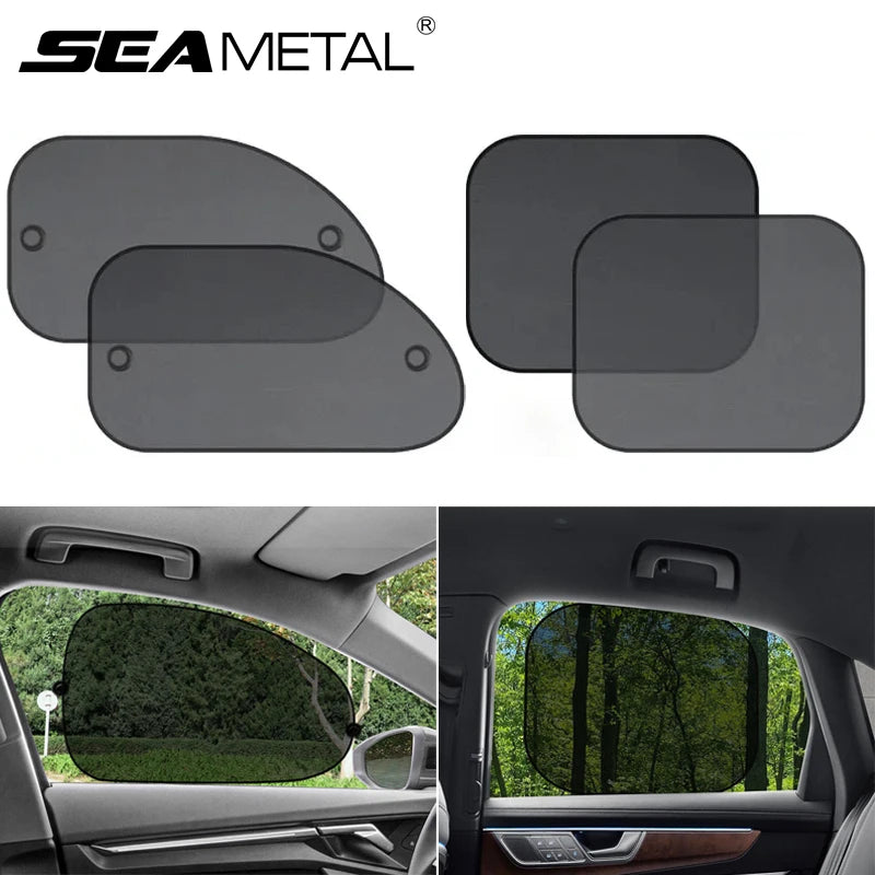 SEAMETAL pare-soleil de voiture rideau de fenêtre latérale avant fenêtre arrière pare-soleil été UV blocage ventouse rideaux de Protection solaire de voiture