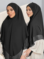 1pc prêt à porter Hijabs instantanés Double couche en mousseline de soie solide Foulard Femme Musulman châle enveloppement Bandana