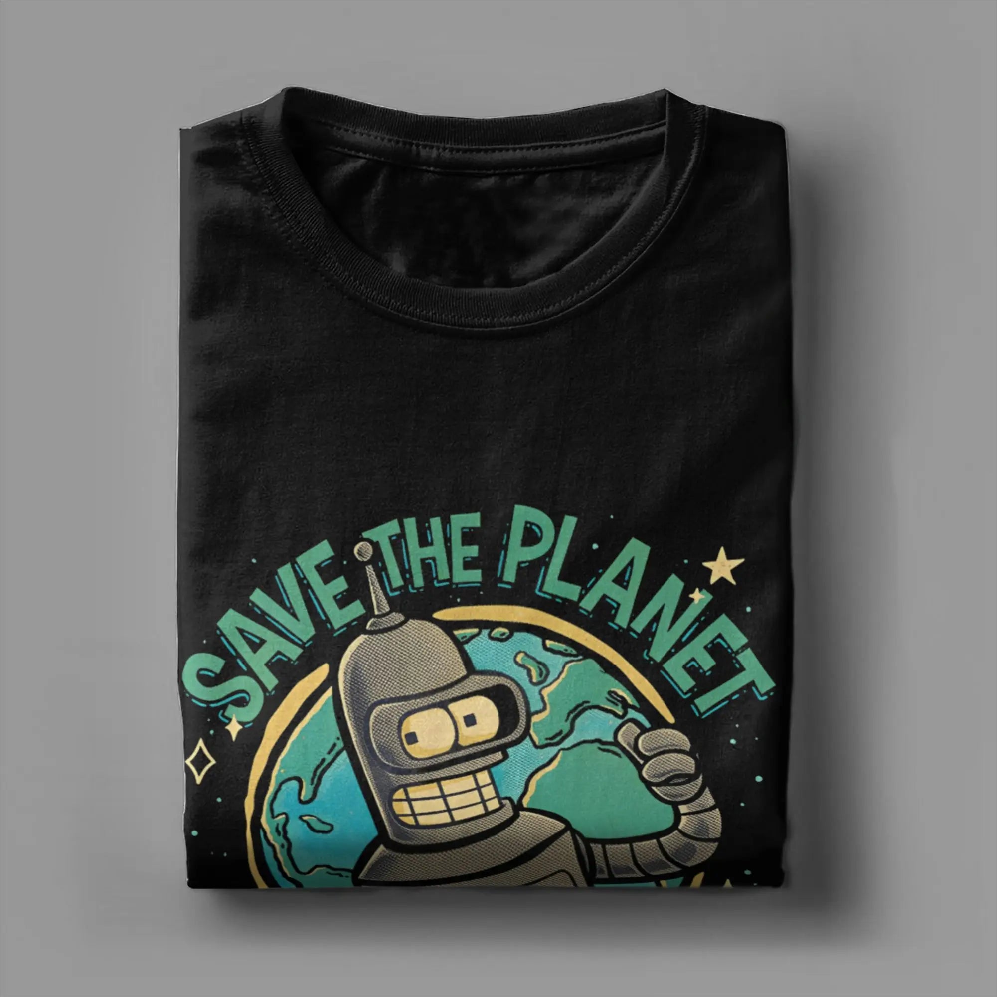 Hommes femmes Futuramas sauver thr planète t-shirt pur coton vêtements amusant à manches courtes col rond T-Shirts idée cadeau T-Shirts
