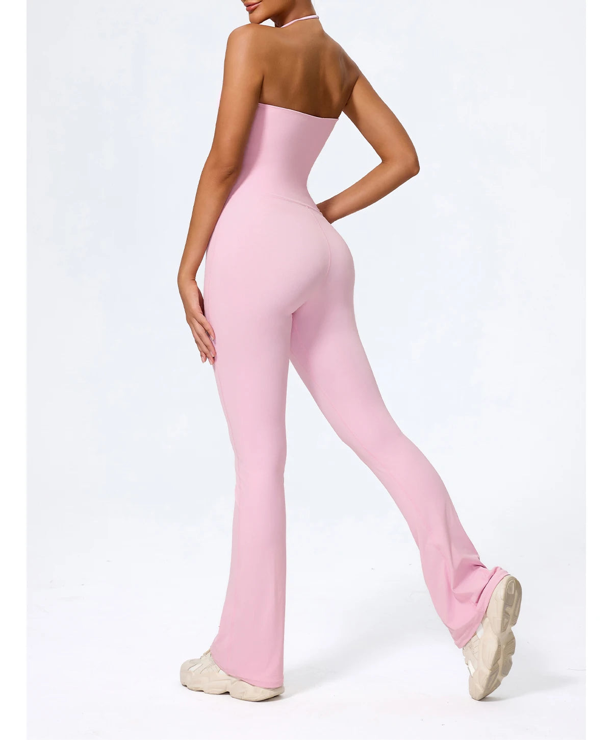 Nouvelle combinaison de yoga sans manches pour femme, salopette évasée de sport à dos nu pour la gym, tenue de sport pour femme