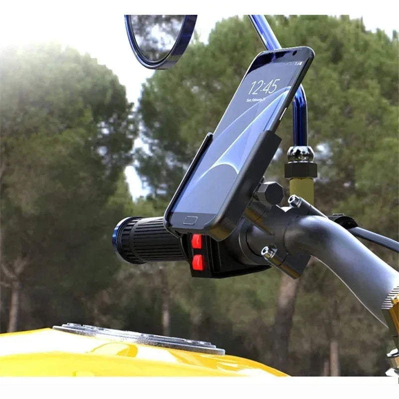 Support de téléphone universel en alliage d'aluminium pour guidon de moto, rétroviseur de vélo, support de téléphone portable pour moto