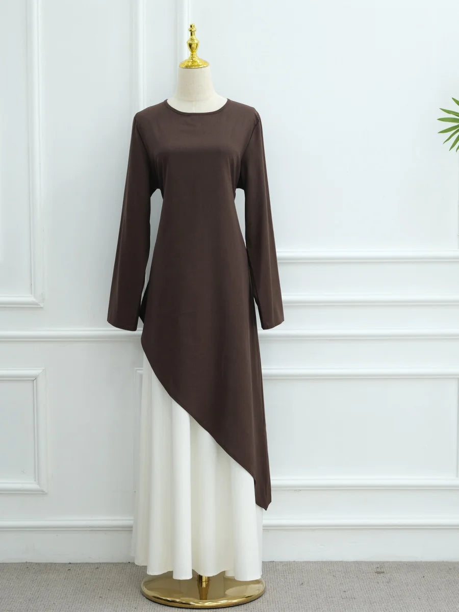 Musulman moyen-orient arabe dubaï Abayas pour femmes haut avec jupe deux pièces ensemble modeste Ramadan caftan Robe Femme vêtements islamiques