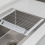 Égouttoir à vaisselle enroulable pour évier, égouttoir à vaisselle en acier inoxydable 304, organisateur de rangement pour assiettes, accessoires de cuisine