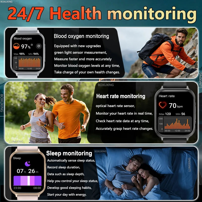 Nouvelle montre connectée 2026 pour femmes, suivi sportif et de forme physique, étanche IP68, fréquence cardiaque 24h intégrée, appels Bluetooth, montre connectée tendance pour femmes