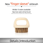 Brosse à barbe professionnelle pour hommes-brosse à poils de sanglier brosse de nettoyage de barbe petite et ronde-peigne à poils à manche noir