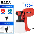 HILDA-Pistolet de Pulvérisation Électrique Rouge de 800ml, Pulvérisateur de Peinture, Outil de Haute Puissance, pour Camion Domestique