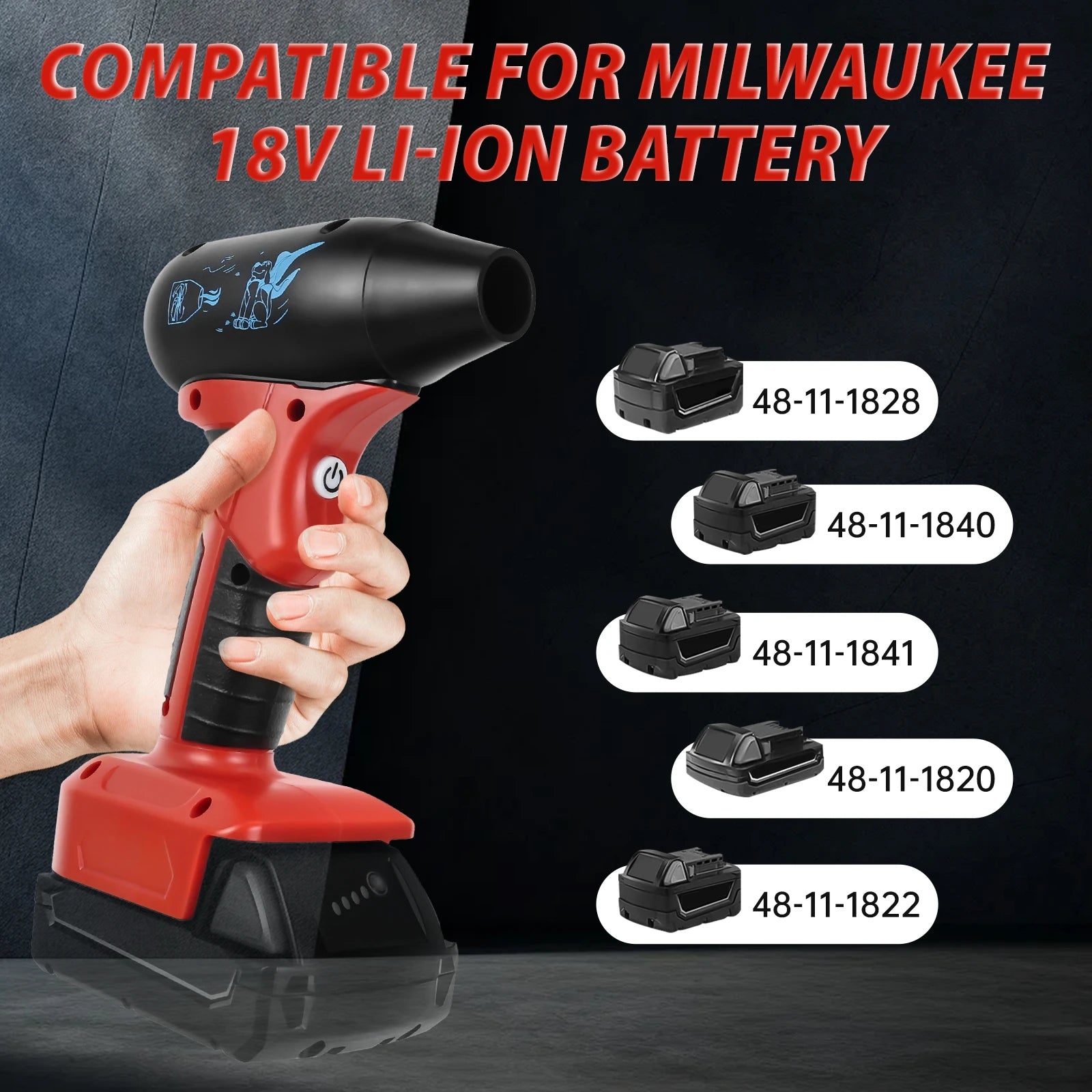 Souffleur d'air électrique turbo violent à 4 vitesses 130000 tr/min (sans batterie) Souffleur à jet sans balais pour batterie Milwaukee 18V