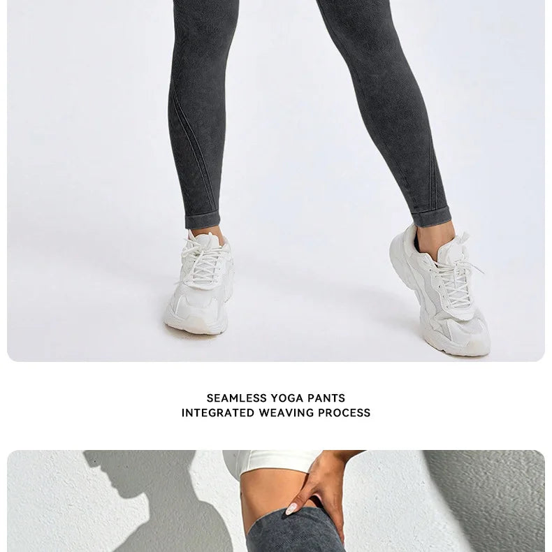 Leggings de Yoga de ponçage en Nylon pour femmes, pantalons serrés sans couture, haute élasticité, Sexy, levage des hanches, pantalons d'entraînement, de course, de gymnastique