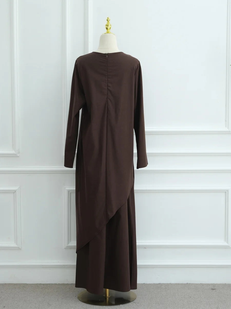 Musulman moyen-orient arabe dubaï Abayas pour femmes haut avec jupe deux pièces ensemble modeste Ramadan caftan Robe Femme vêtements islamiques