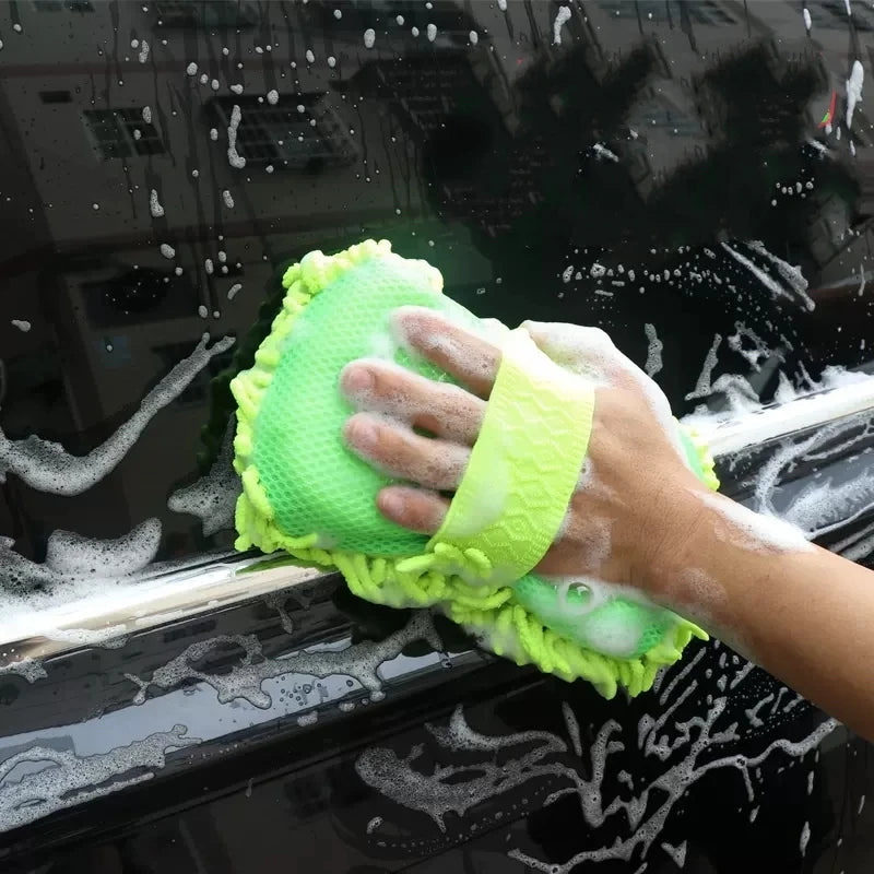 Éponge de lavage de voiture en microfibre, nettoyage de soins de voiture, brosses de détail, serviette de lavage, gants automobiles, accessoires de style