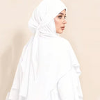 Parure de tête musulmane longue et élégante avec fermeture à nouer, foulard de prière Hijab islamique pour femmes, prêt à porter, Abaya Hijab pour le quotidien