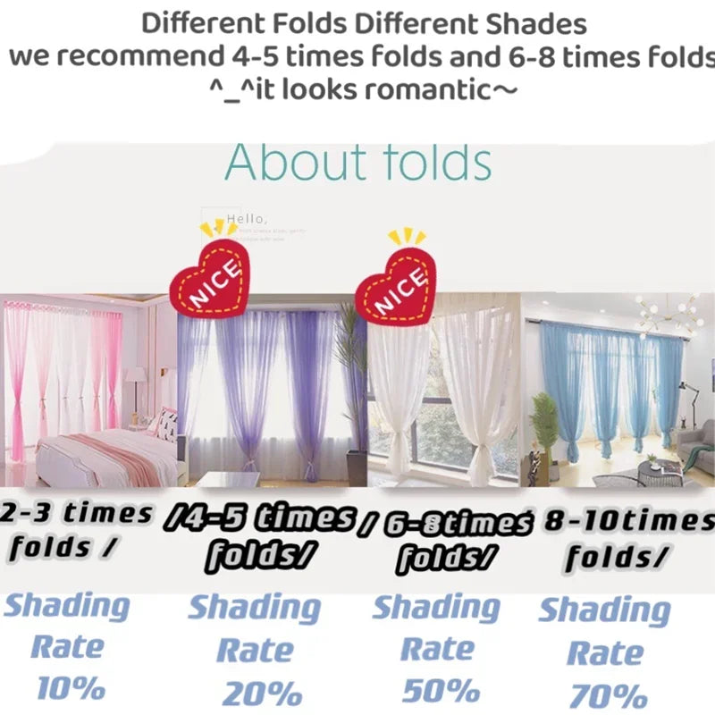Rideaux de fenêtre en tulle rose Tyys Perconsidering, 1 côté, décoration romantique pour la maison, salon, seulement le criblage de fenêtre