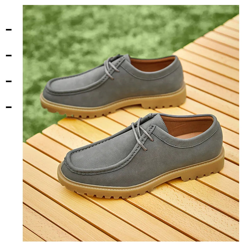 Chaussures de marche en cuir de vache pour hommes, mocassins décontractés à semelle Durable, à la mode, nouvelle collection printemps-automne 2026