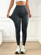 Leggings côtelés délavés au sable pour femmes, Leggings de Yoga taille haute, ceinture en forme de V, pantalon de Fitness de levage de butin pêche pour l'entraînement