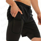 LONSDALE short de Fitness imprimé motif pour hommes Double couche 2 en 1 séchage rapide Fitness loisirs de plein air entraînement short de sport