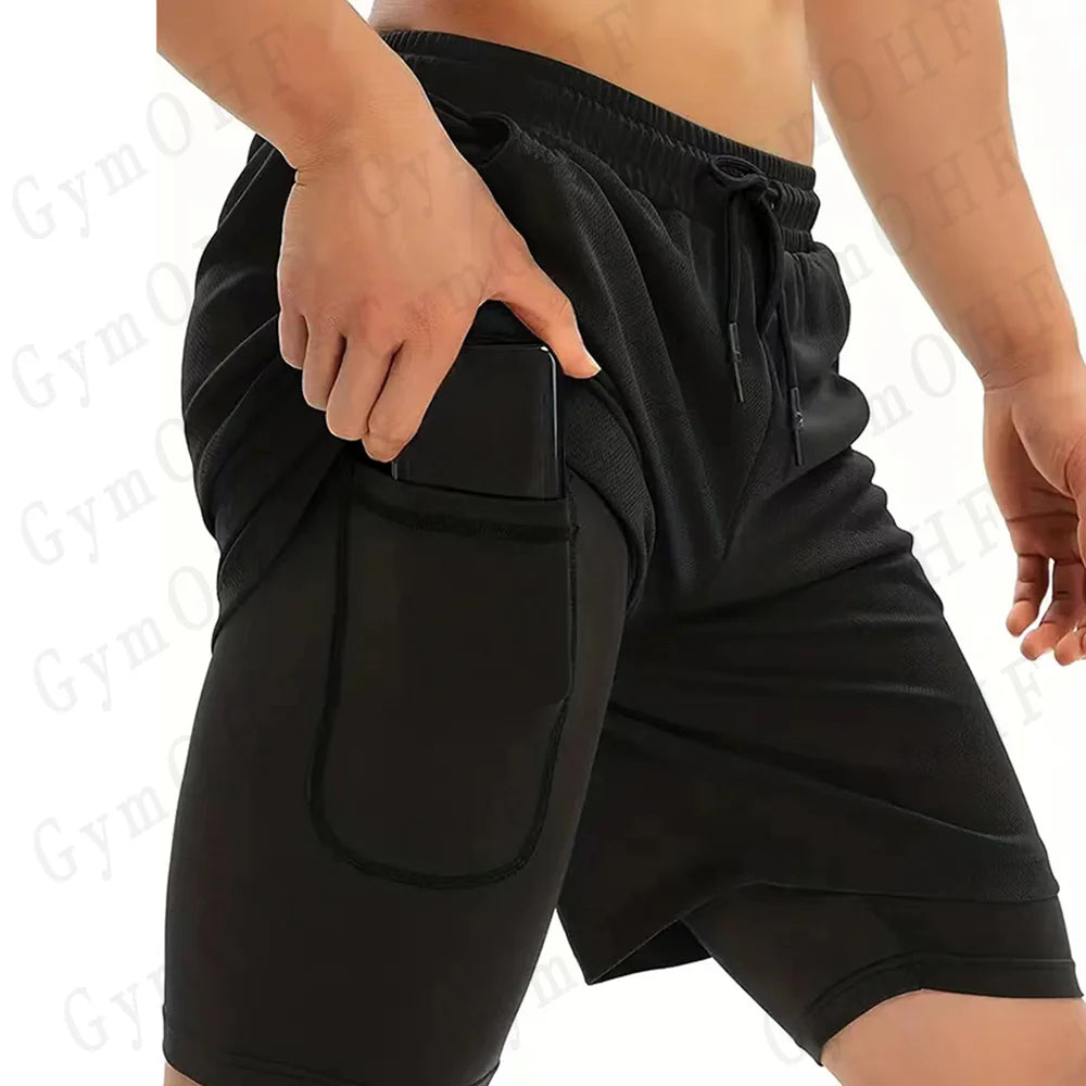 LONSDALE short de Fitness imprimé motif pour hommes Double couche 2 en 1 séchage rapide Fitness loisirs de plein air entraînement short de sport