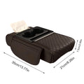 Coussin d'accoudoir de Console centrale automatique, avec 2 porte-gobelets, coussin d'accoudoir en cuir PU, housse d'oreiller Portable pour accoudoir de voiture, coussin de hauteur