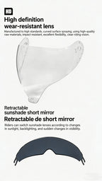 Casque de moto modulaire intégral pour adulte certifié DOT 3C, double visière pare-soleil, anti-UV, à dégagement rapide, Casco Capacete