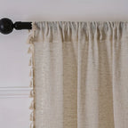 Rideaux en lin naturel de 84 pouces de longueur, pour salon, 1 panneau, semi-transparent, neutre, pays rustique