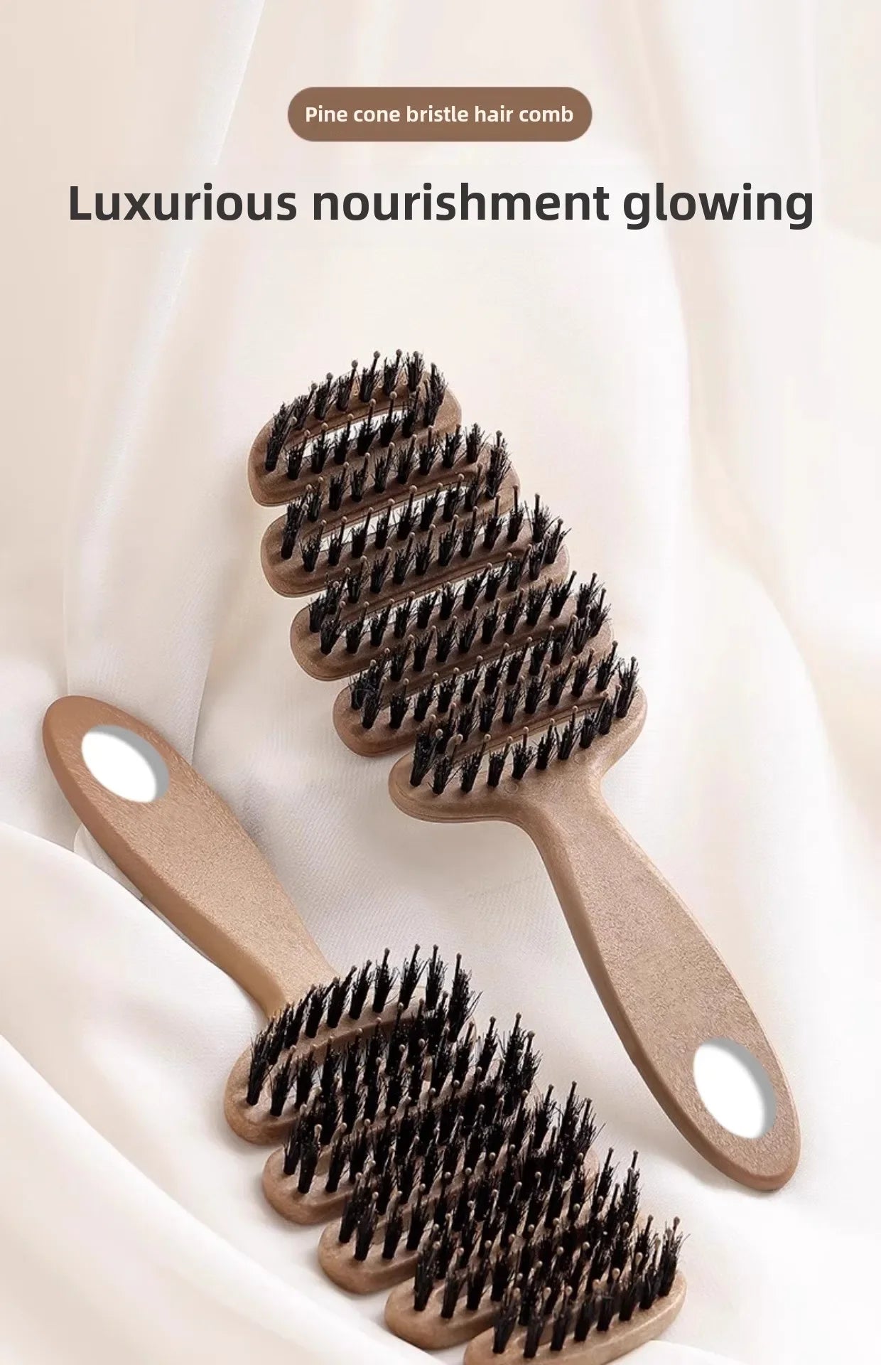 Brosse à cheveux en poils de sanglier, peigne antistatique, peigne de Massage de coiffure, brosse à cheveux bouclée, outils de coiffure pour Salon de coiffure, outils de maquillage