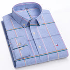 Chemise Oxford à manches longues pour hommes, grande taille 7xl, 100% coton, coupe cintrée, formelle, unie, à carreaux, vêtements de bureau élégants, nouvelle collection